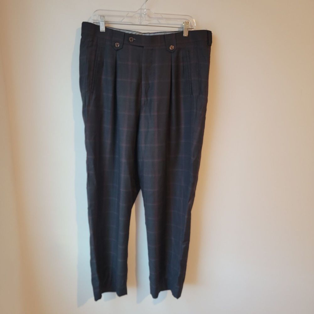Tiglio‎ Rosso Suit Pants Size Mens 36 Red Black Windowpane Plaid